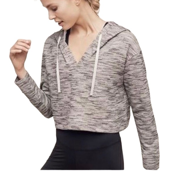 Anthropologie Saturday Sunday Gray Crop Hoodie Small - Picture 11 of 11